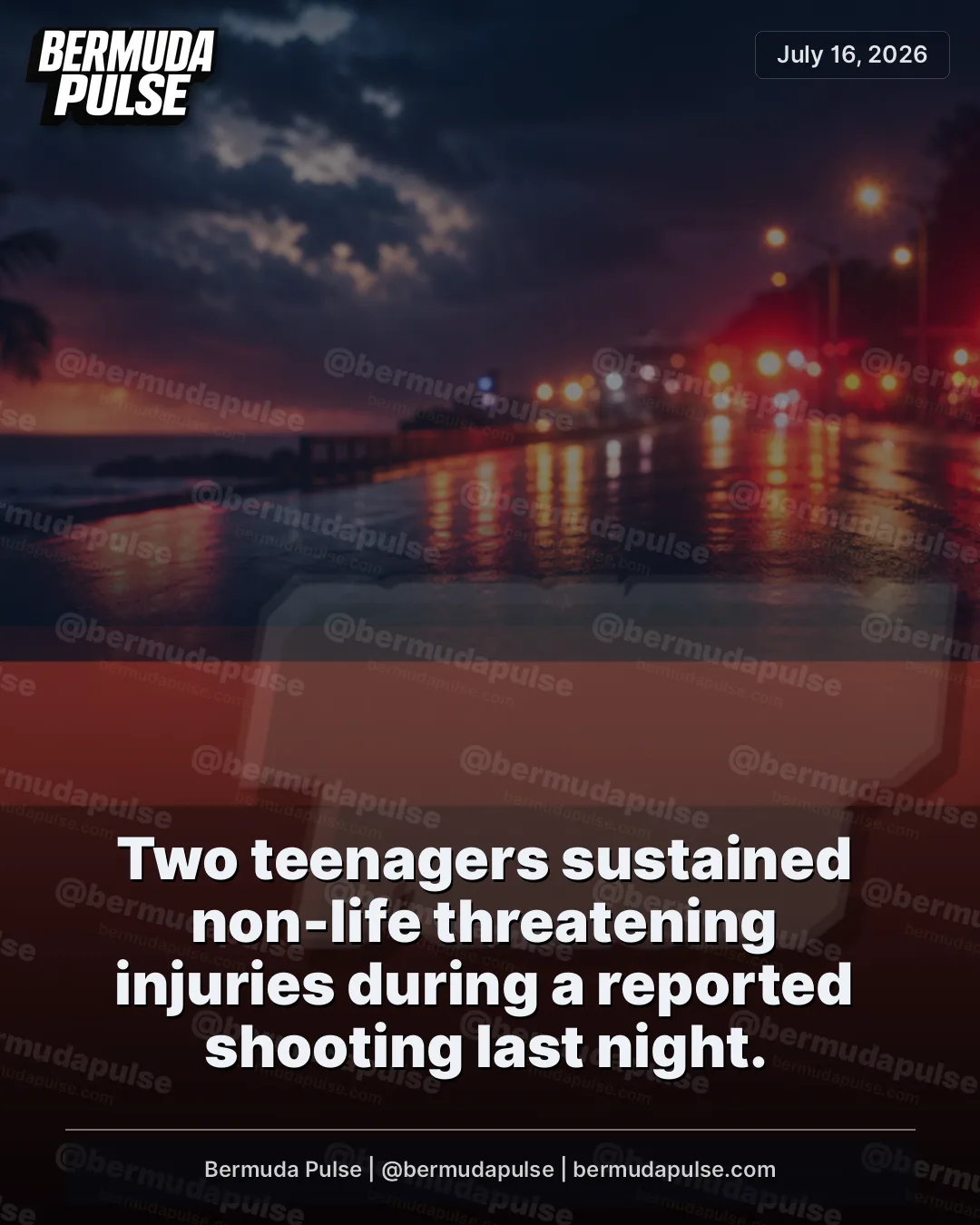 Two teenagers sustained non-life threatening injuries during a reported shooting last night.