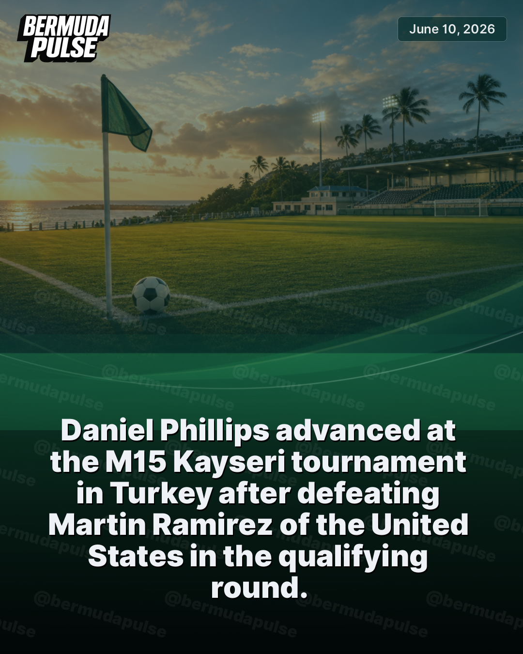 Daniel Phillips advanced at the M15 Kayseri tournament in Turkey after defeating Martin Ramirez of the United States in the qualifying round.