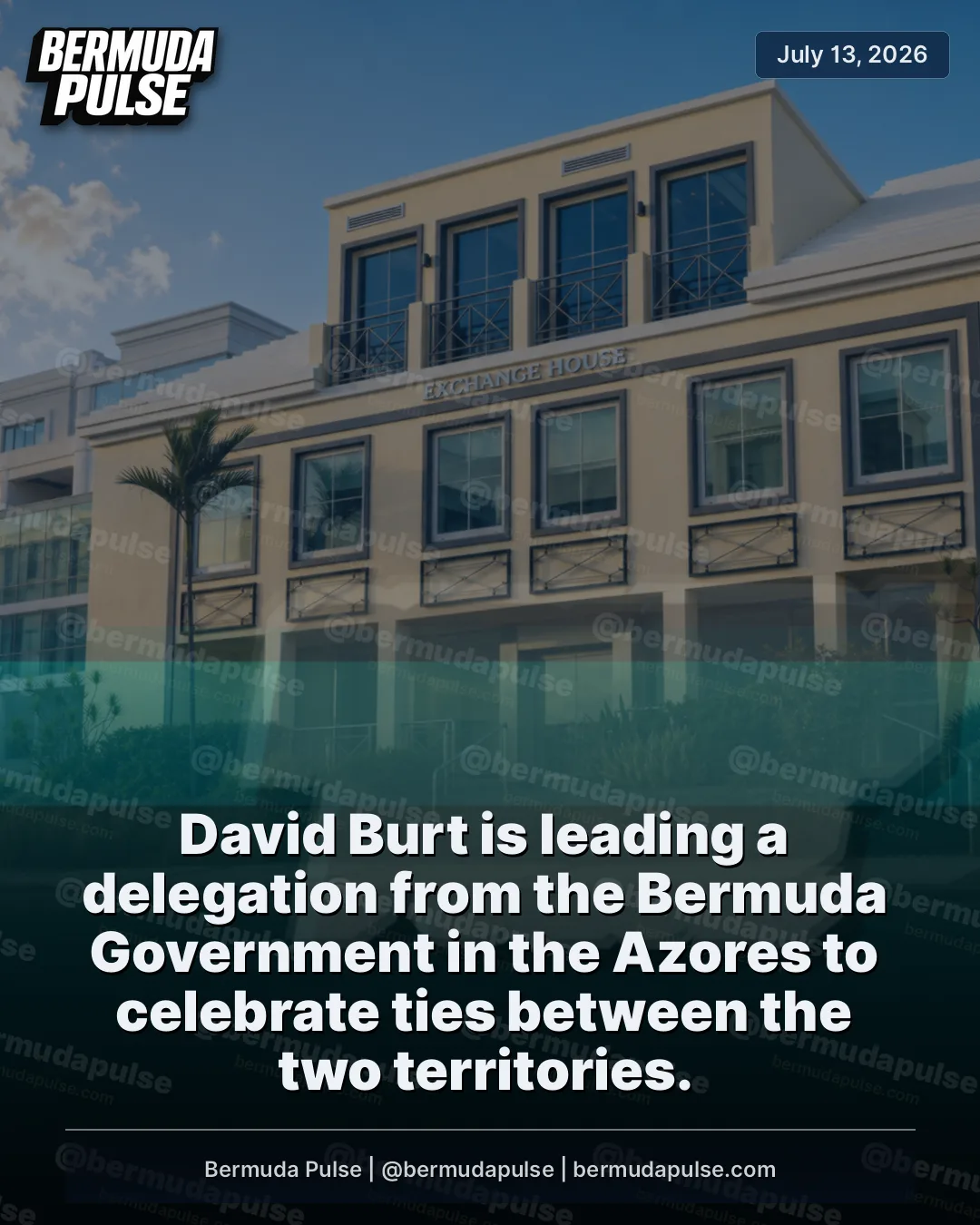 David Burt is leading a delegation from the Bermuda Government in the Azores to celebrate ties between the two territories. A spokeswoman said that the Premier and Minister of Finance was joined on th...
