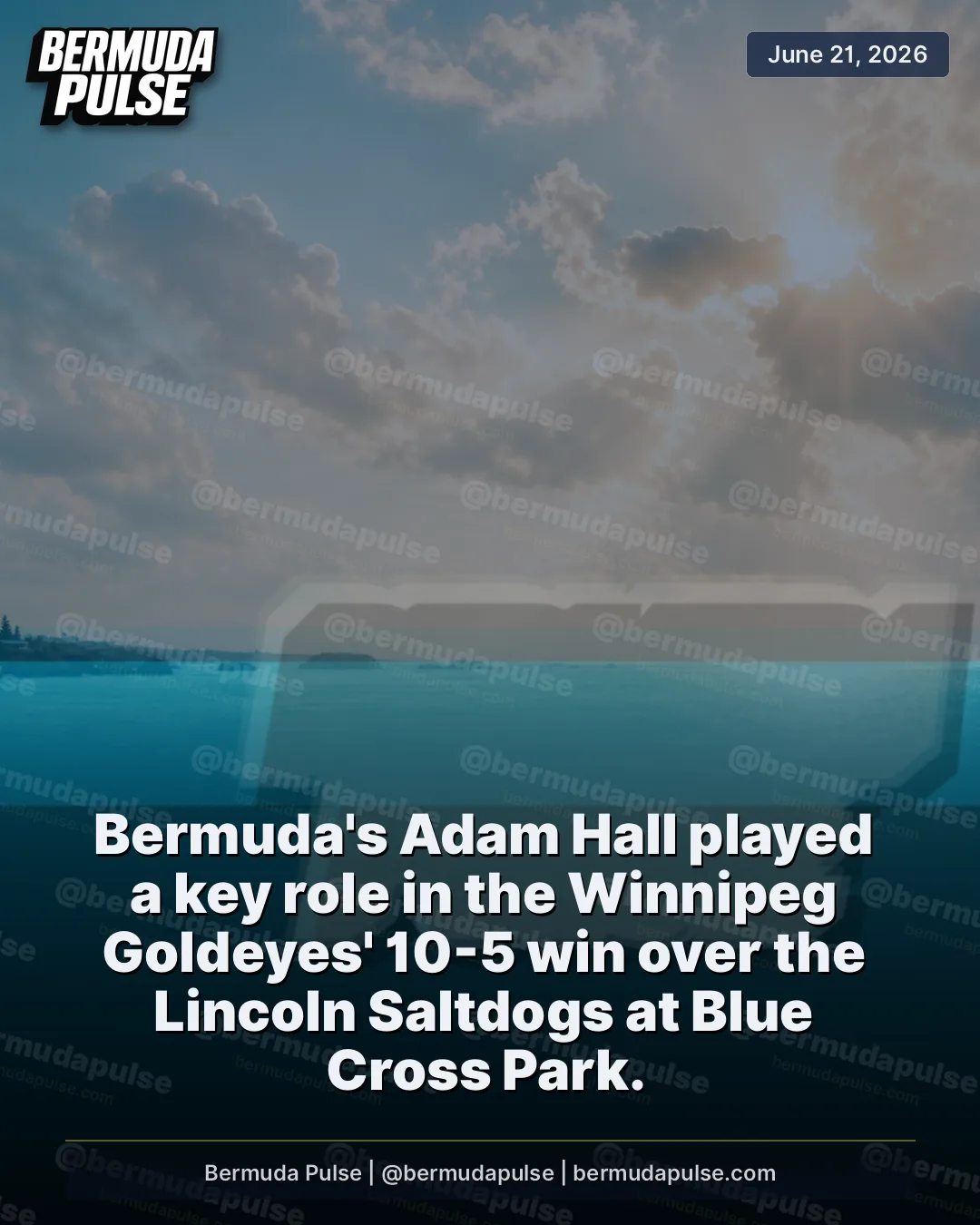 Bermuda's Adam Hall played a key role in the Winnipeg Goldeyes' 10-5 win over the Lincoln Saltdogs at Blue Cross Park. Hall went 1-for-4, but his single drove in two runs during a four-run fourth-inning rally.