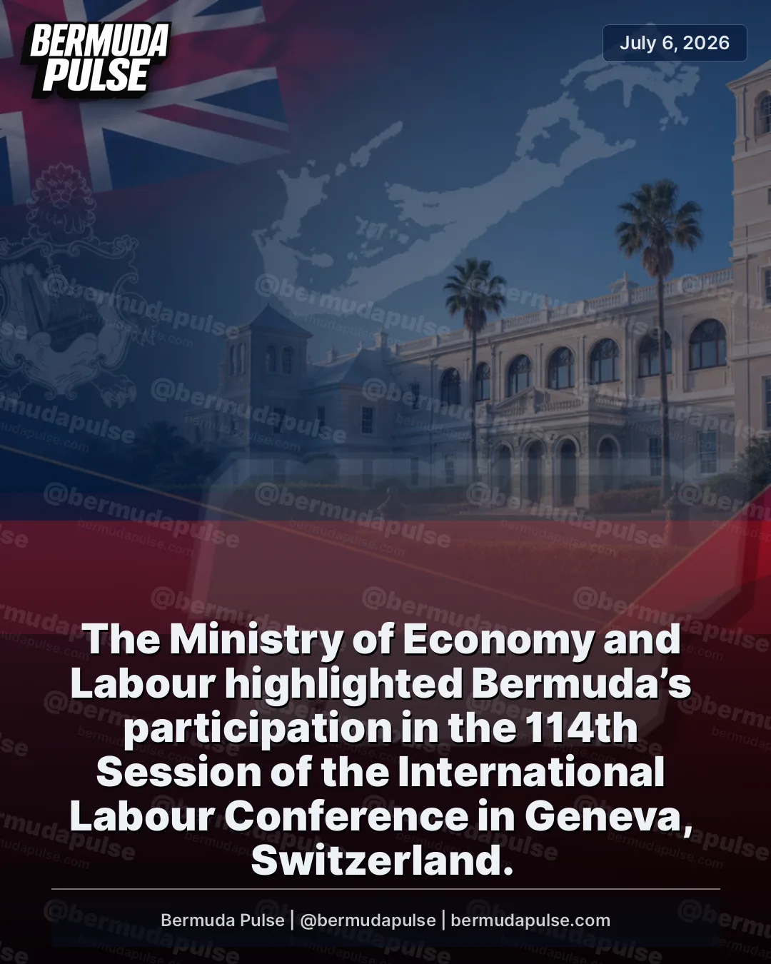 The Ministry of Economy and Labour highlighted Bermuda’s participation in the 114th Session of the International Labour Conference in Geneva, Switzerland. A government spokesperson said the ministry was pleased to report on Bermuda’s role at the meeting.
