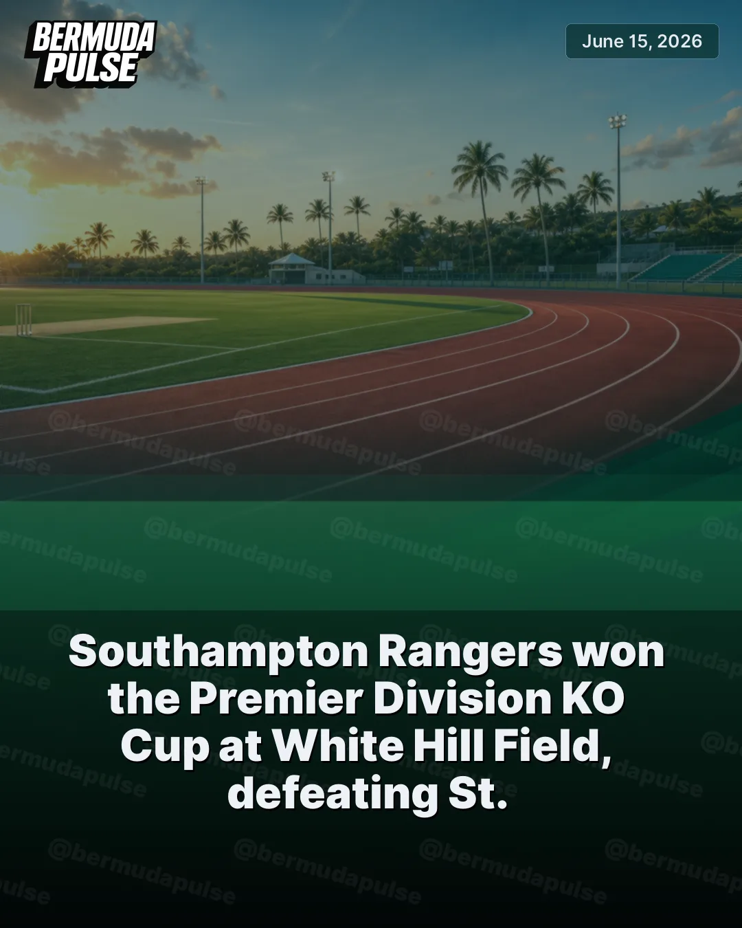 Southampton Rangers won the Premier Division KO Cup at White Hill Field, defeating St. Southampton made 195 for 6 and held St.