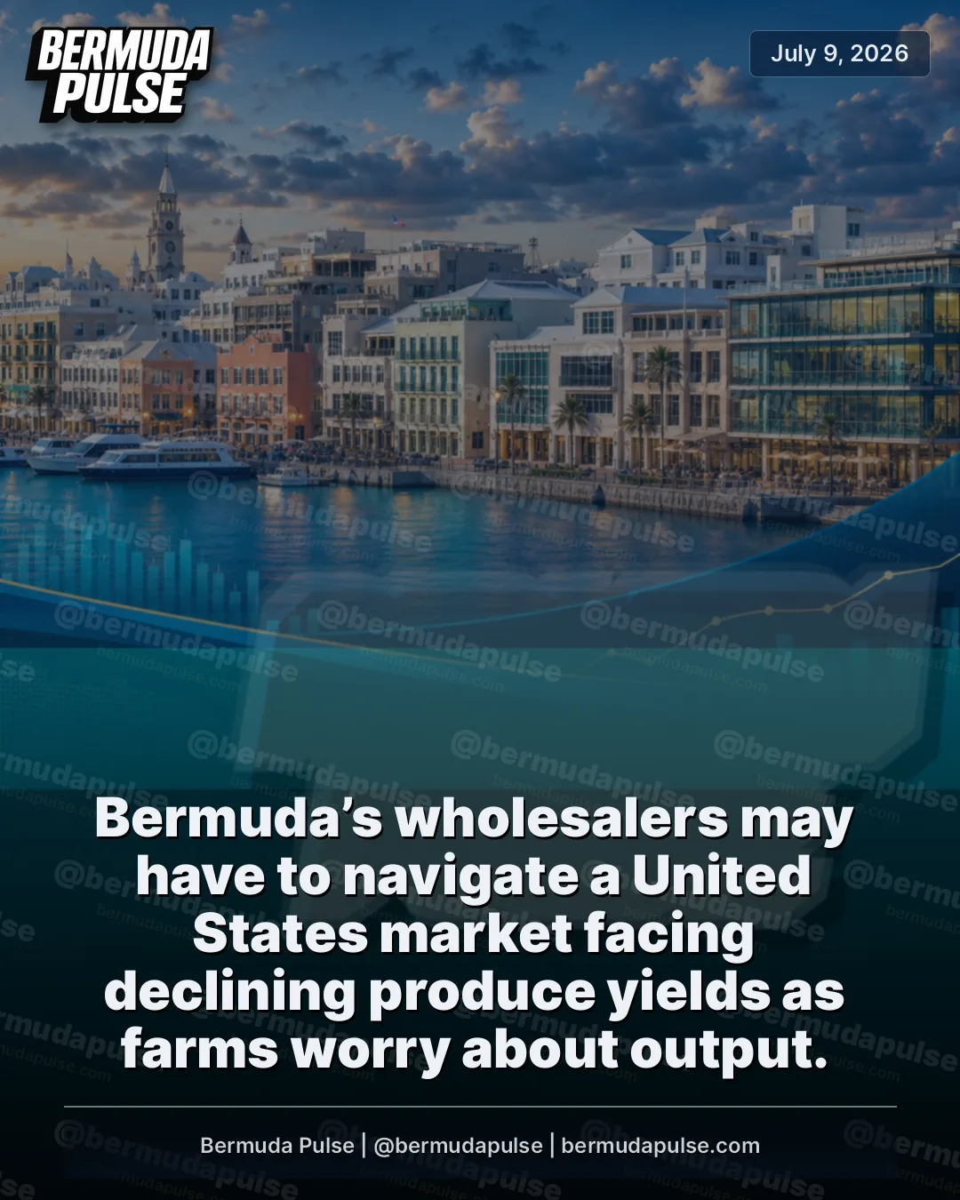 Bermuda’s wholesalers may have to navigate a United States market facing declining produce yields as farms worry about output. The issue matters locally because as much as 95 per cent of Bermuda’s food supply is imported.