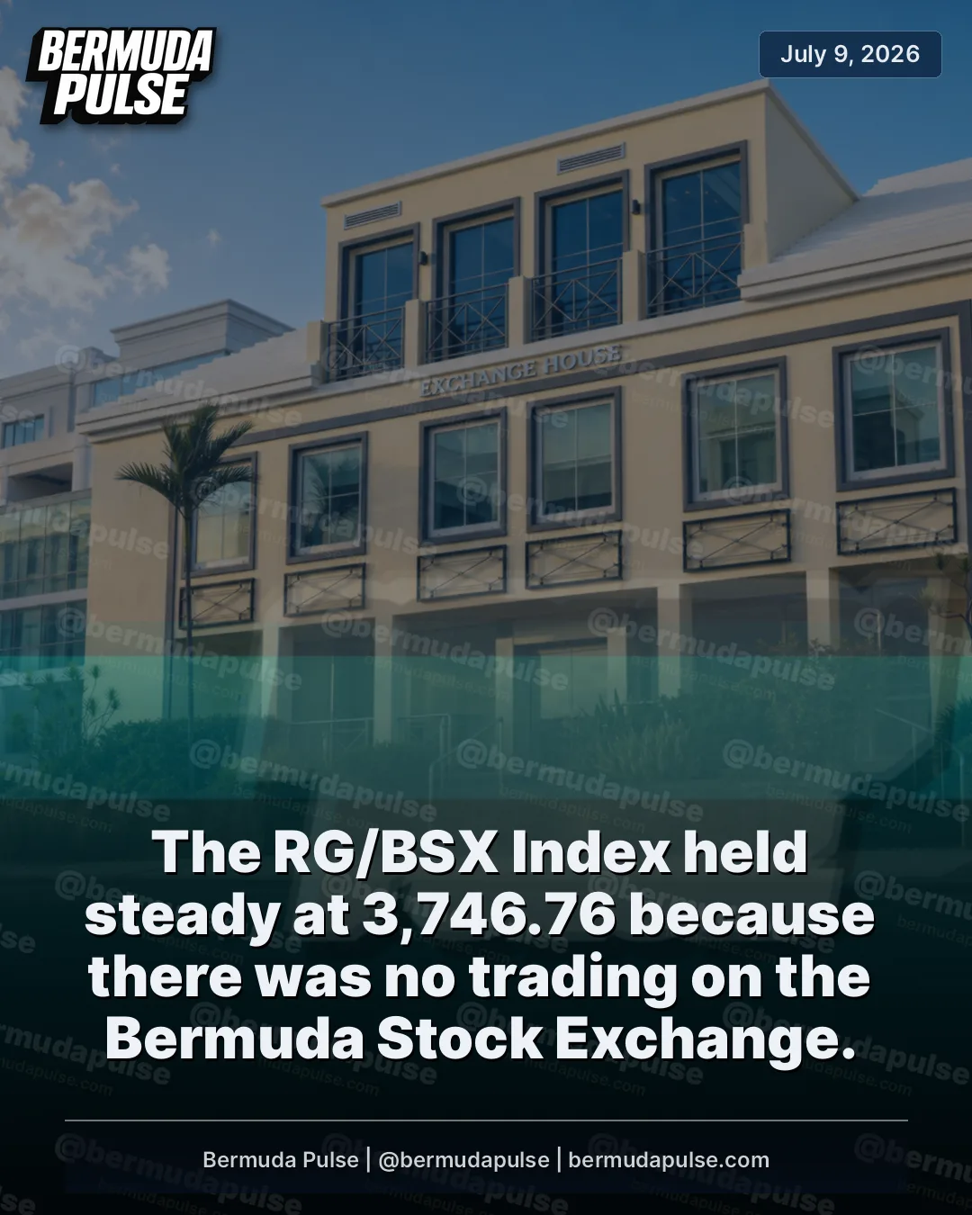 The RG/BSX Index held steady at 3,746.76 because there was no trading on the Bermuda Stock Exchange. Butterfield Bank fell 98 cents, or 1.61 per cent, on the New York Stock Exchange.