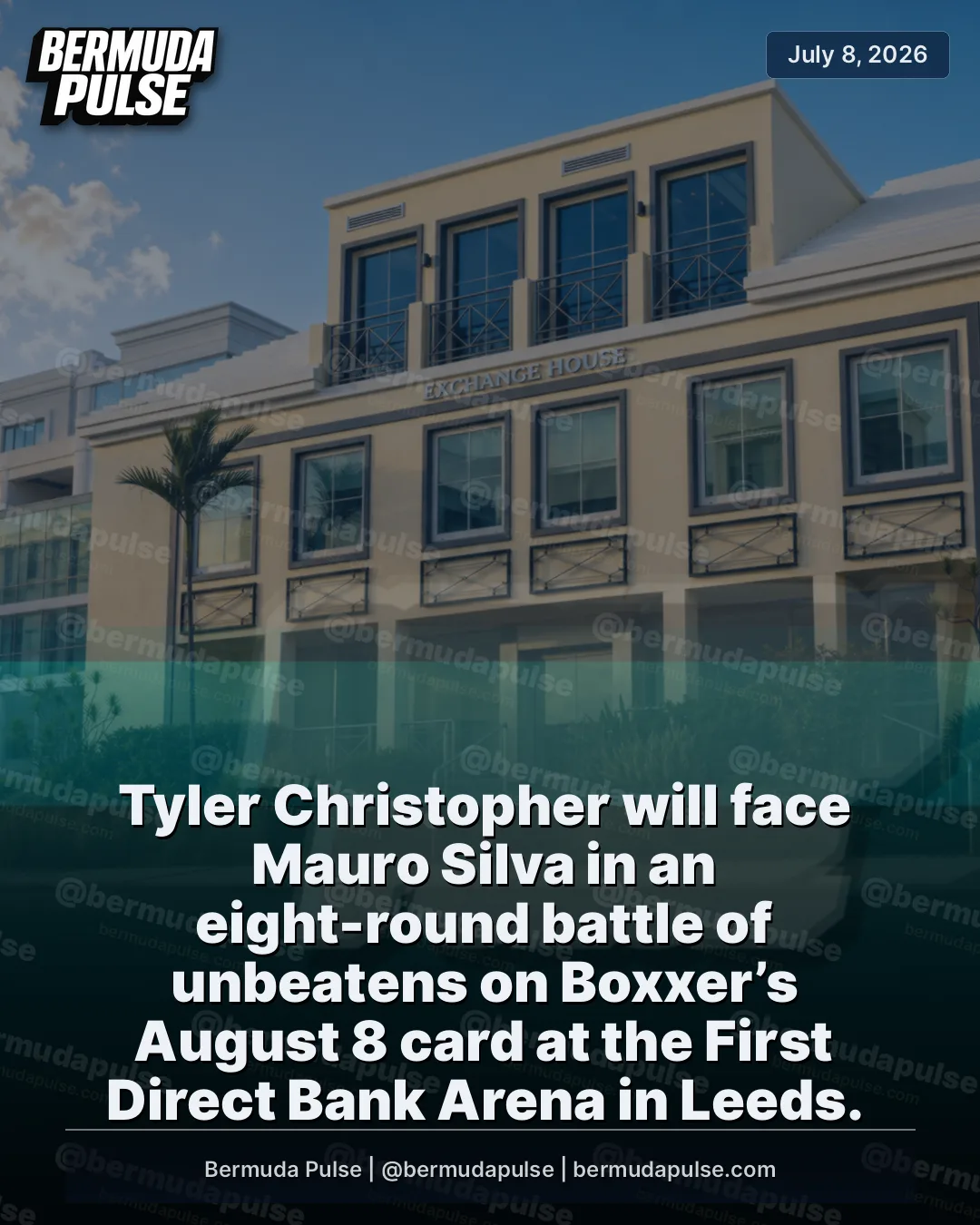 Tyler Christopher will face Mauro Silva in an eight-round battle of unbeatens on Boxxer’s August 8 card at the First Direct Bank Arena in Leeds. Christopher, a Birmingham-based Bermudian southpaw, is unbeaten in 12 and is getting his first major TV-platform test.