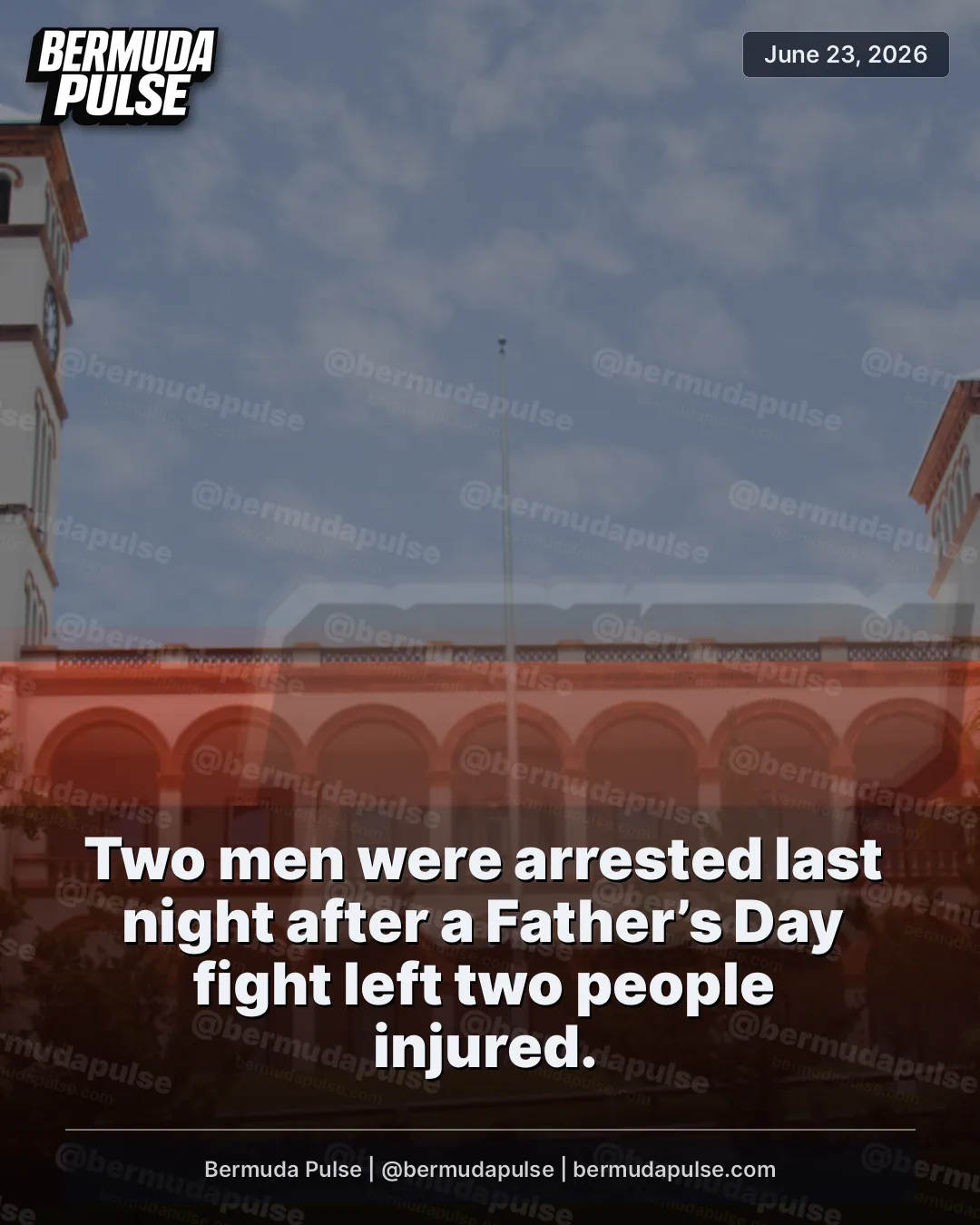 Two men were arrested last night after a Father’s Day fight left two people injured.