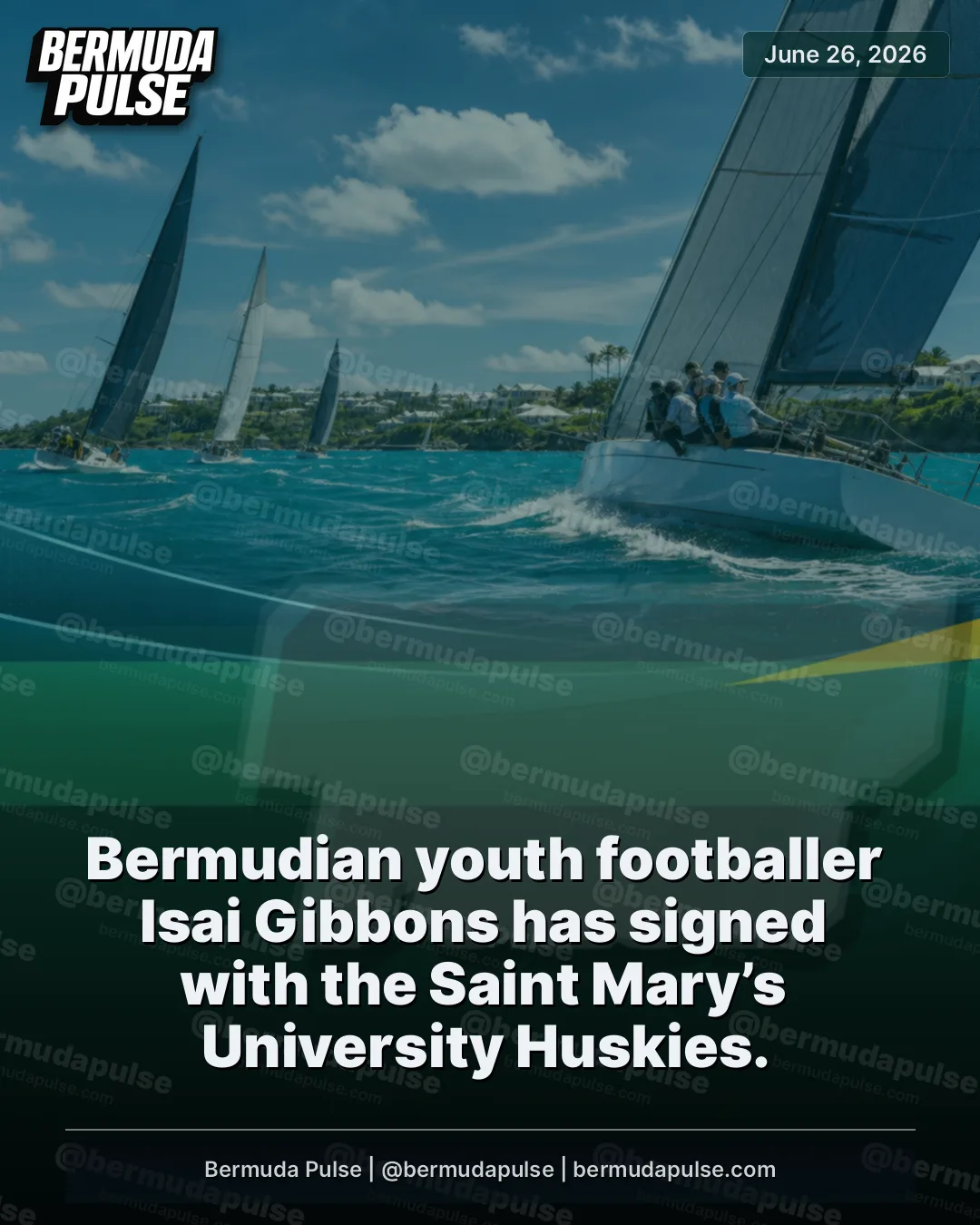 Bermudian youth footballer Isai Gibbons has signed with the Saint Mary’s University Huskies. The Saltus Grammar School graduate is a 5-foot-9 winger and full back who also plays for St.
