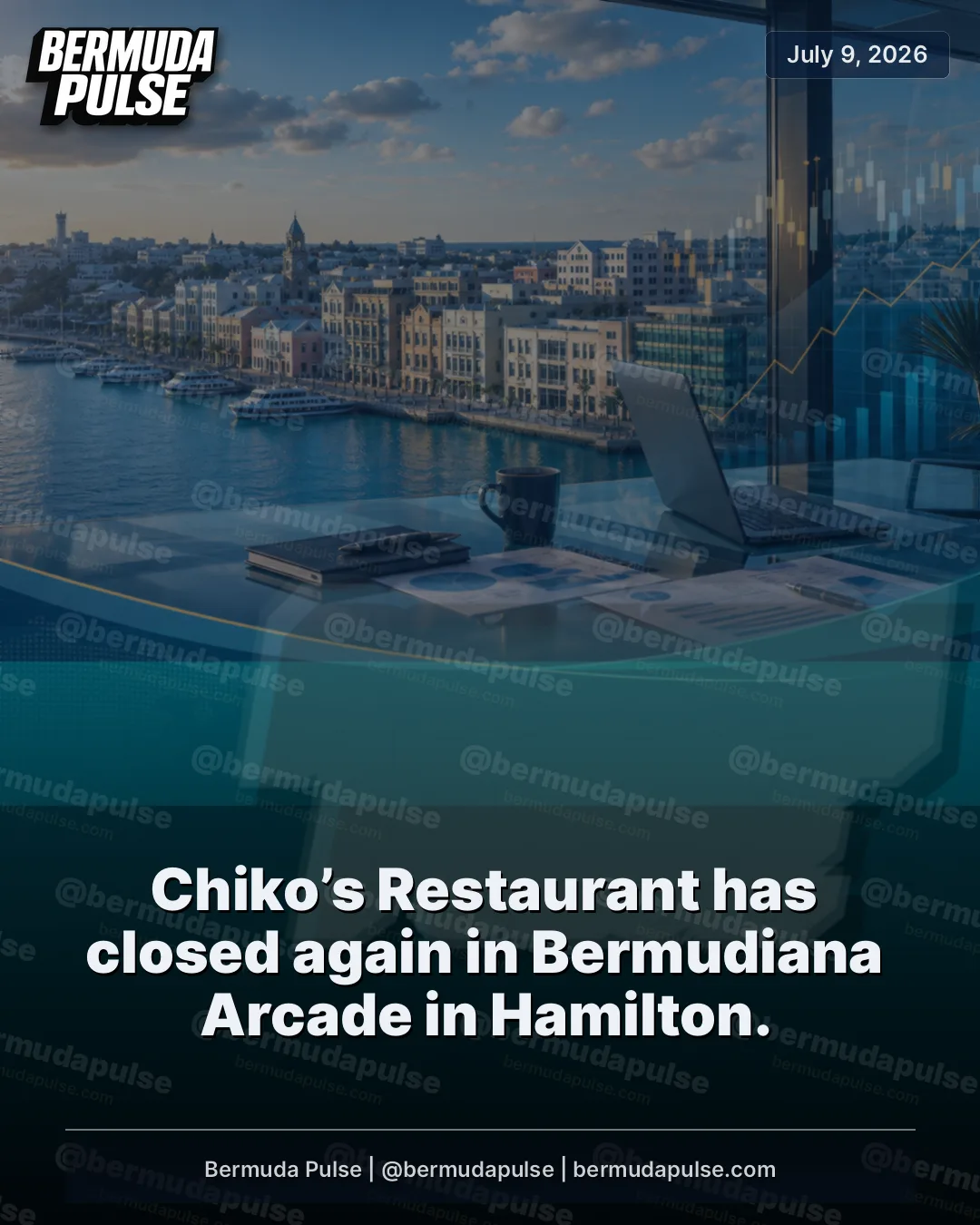 Chiko’s Restaurant has closed again in Bermudiana Arcade in Hamilton. The closure comes less than five months after the restaurant moved into space on the second floor of the arcade.