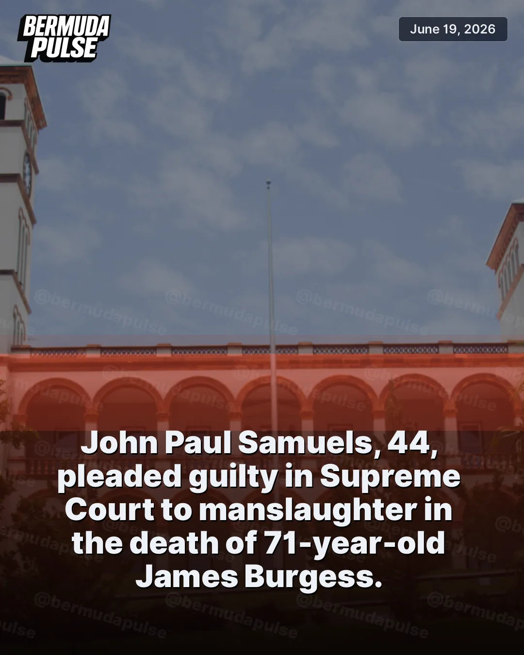 John Paul Samuels, 44, pleaded guilty in Supreme Court to manslaughter in the death of 71-year-old James Burgess.