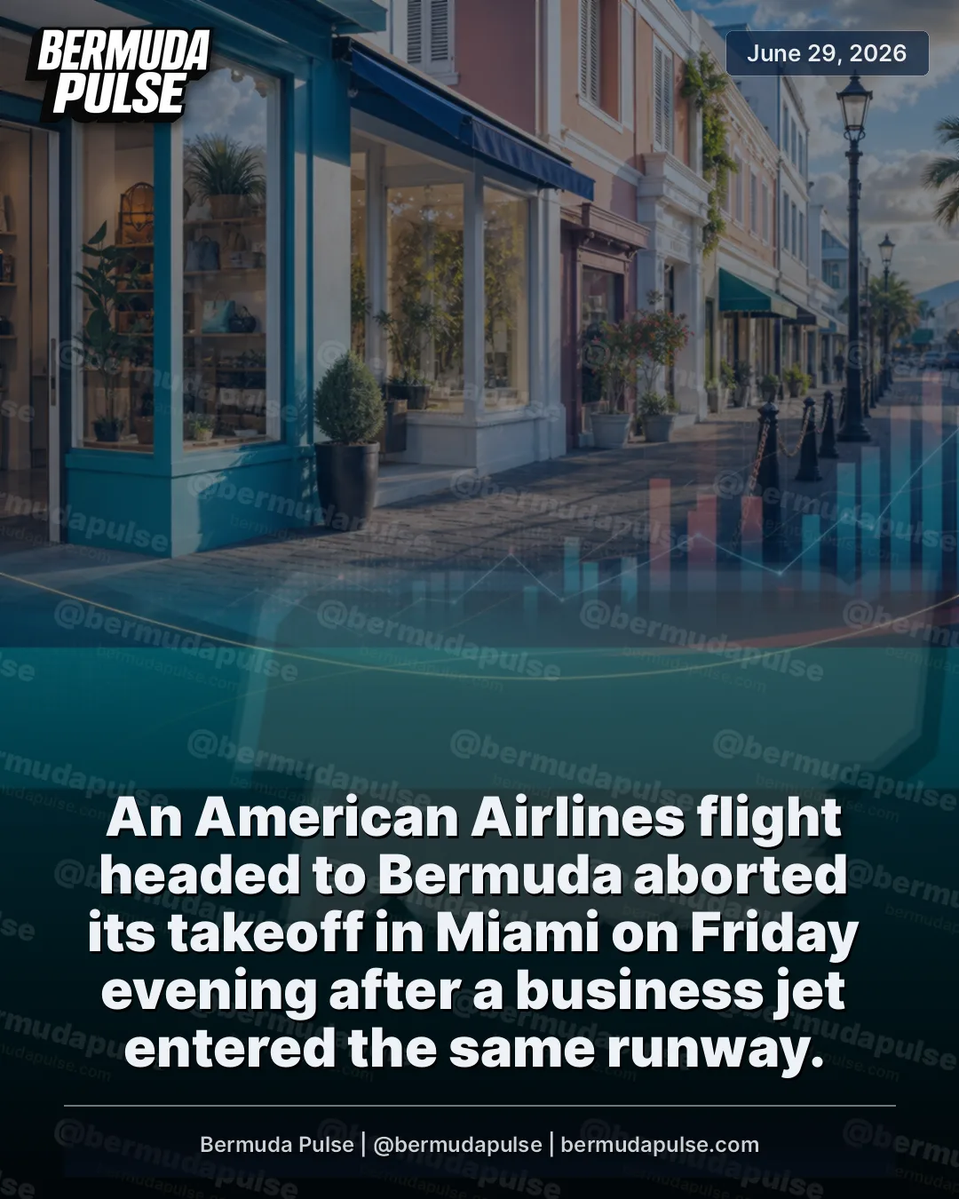 An American Airlines flight headed to Bermuda aborted its takeoff in Miami on Friday evening after a business jet entered the same runway. The two aircraft got as close as a third of a mile apart, according to a CNN report.
