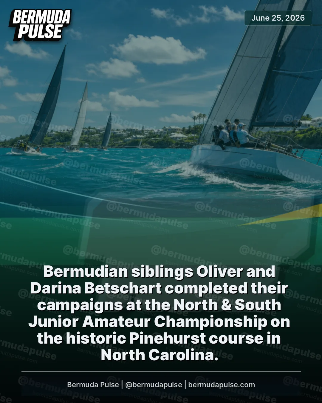 Bermudian siblings Oliver and Darina Betschart completed their campaigns at the North & South Junior Amateur Championship on the historic Pinehurst course in North Carolina. Oliver closed with an even-par 72 to finish tied for 45th at 11-over par overall.